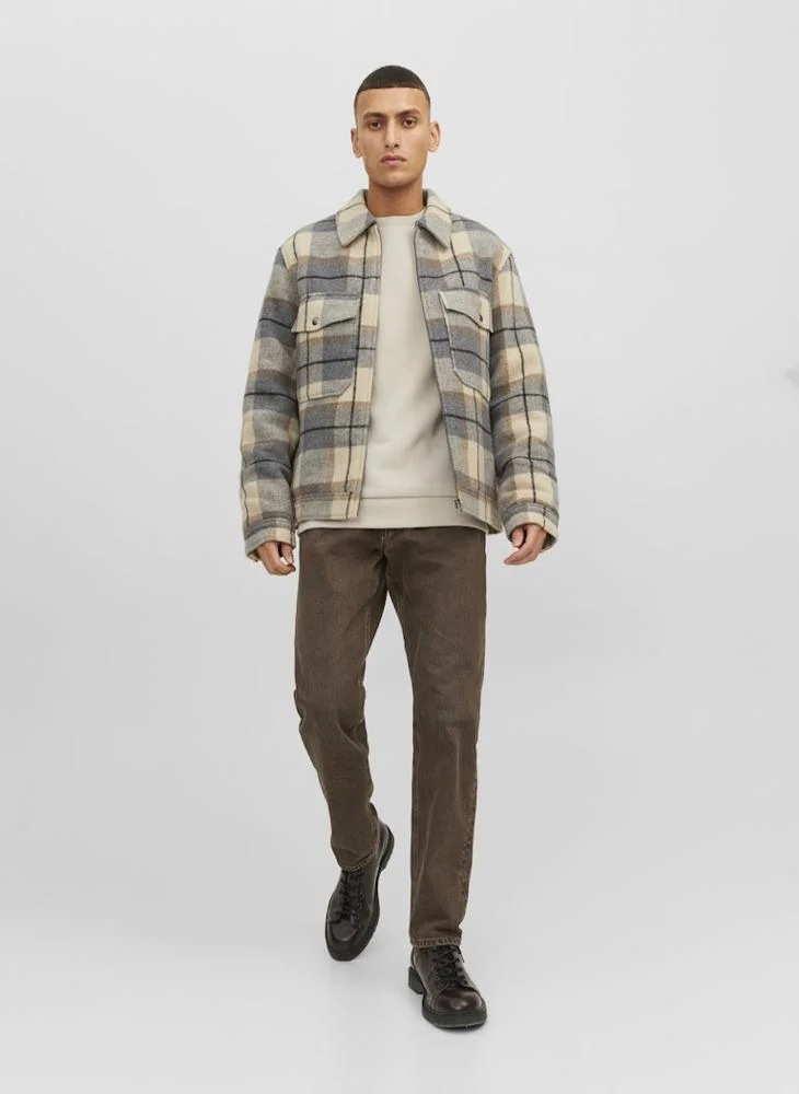 JACK & JONES  Solid Crew Neck Regular Fit Sweatshirt for Men | Best Price UAE